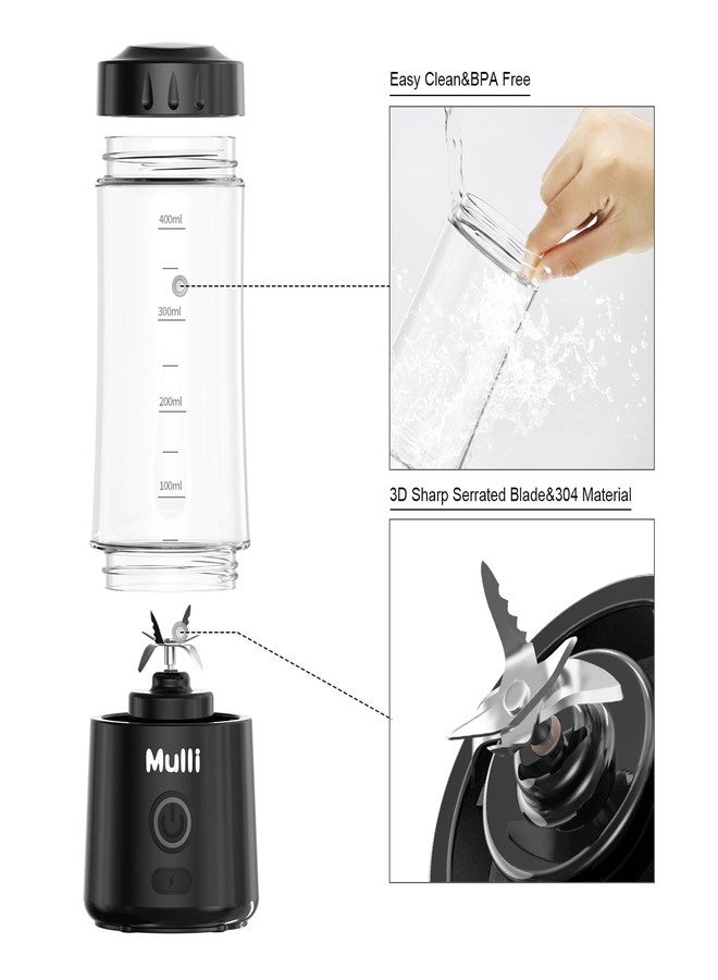 Mulli Portable Blender,USB Rechargeable Personal Mixer for Smoothie and Shakes, Mini Blender with Six Blades for Baby Food,Travel,Gym(Update) - Image 2